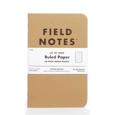 Field Notes Ruled Paper - Pack of 3